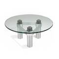 Kaiser newmancoffee table philadelphia pa 1990saluminum glass and porcelainunmarked16 x 36 dia