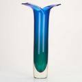 John h nickersontall cased glass vase with bifurcated lip 1998signed and dated14 14 x 7 x 3provenance arium gallery philadelphia pa