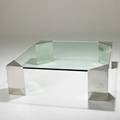 Pacecoffee table usa 1980schrome and glassunmarked15 x 48 sq