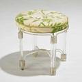 Paul laszlolucite stool with quilted upholstery usa 1960sunmarked18 12 x 19 dia