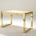 Americanlacquered linen and brass desk usa 1970sunmarked30 12 x 50 x 30