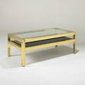 Karl springercoffee table usa 1980spolished brass glass acrylic and feltunmarked19 x 52 x 28 12