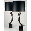 Laurelpair of chrome table lamps 1970sunmarkedoverall 25 x 9 12 x 5 sq