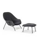 Eero saarinenknoll associateswomb chair and ottoman usa 1950supholstery and enameled steelunmarkedchair 36 x 39 x 32