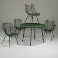 Russel woodardsculptura dining table and set of four chairs twoarm two sidetable 28 x 41  chair 32 x 26 x 24