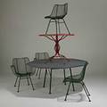Russel woodardsculptura two dining tables and set of four chairs twoarm two sidelarger table29 x 60 octagon  chair 32 x 26 x 24