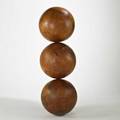 Brad edelmonumental three ball floor sculpture usa 1970soak parquetryunmarked79 x 29 dia