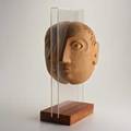 David gilbennington pottersstoneware face sculpture on acrylic and wood base bennington vt 1990sunmarked19 x 10 x 6