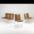 Milo baughmanthayer cogginset of six dining chairs high point nc 1970schromed steel upholsteryunmarked36 x 20 x 23 12