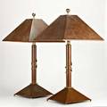 Maitlandsmithpair of patinated copper and brass table lamps philippines 1990slabeledoverall 29 12 x 16 sq