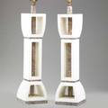 Italianpair of marble table lamps 1950sunmarkedoverall 42 x 6 sq