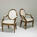 Style of maison jansenpair of bergeres late 20th c gilt wood with donghia upholsteryunmarkedeach 37 x 24 12 x 36