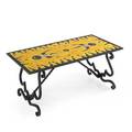 Jean lurcatcoffee table france 1940sdecorated ceramic tiles and painted wroughtiron and tileunmarked17  x 38 x 20