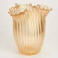 Archimede segusolarge ribbed and pinched glass vase with cased gold leaf italy ca1960engraved signature archimede seguso murano12 x 11 x 10
