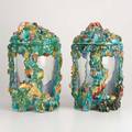 Italianpair of majolica covered jars or aquariums c1950s14 12 x 9 dia