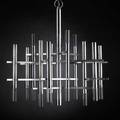 Gaetano sciolarichromed brass and lucite chandelier italy 1970sunmarked23 x 26 dia