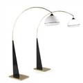 Italian modernpair of arched lamps 1980sbrass painted metal and plasticunmarked79 x 62 x 13