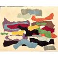 Robert goodnoughabstract rug with sculpted wool pile 1960sembroidered signature84 12 x 60