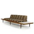 Adrian pearsallcraft associatessofa with integrated tables usa 1950swalnut marble and upholsteryunmarked26 12 x 112 x 32
