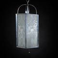 American art decohanging lamp ca 1930chromed metal frosted glass and mirrored glassunmarked24 x 9 12 sq