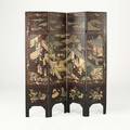 Coromandel screenfourpanel doublesided 19th c72 x 64