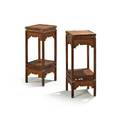 Chinesepair of pedestals 20th ccarved bamboo cane and brassunmarkedeach 28 x 11 sq