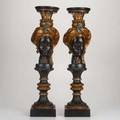 Blackamoor candlestandspair mid 20th ccomposite materialunmarked28 12 x 7
