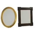 Hall mirrorsoval gilded frame together with rectangular carved framelarger 31 x 27