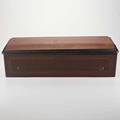 Swiss cylinder music boxmahogany top with marquetry inlay fauxrosewood grained sides 19th20th cunmarked6 x 22 x 9