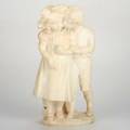 Alabaster statueyoung boy kissing girl 20th cunmarked18 12 x 11 x 6 12