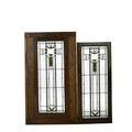 Prairie schoolpair of leaded glass casement windows one mounted in larger frameeach 48 34 x 20 12