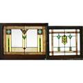 Prairie schooltwo stained glass windows ca1910larger 25 x 34 12