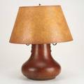 Arts  craftscopper and mica table lamp two socketsunmarkedoverall 18 x 16 dia