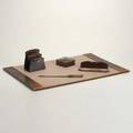 Roycrofthammered copper desk set five pieces blotter letter holder pen tray stamp box and letter openermarkedblotter 15 34 x 23 34