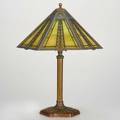 Millerslag glass table lamp meriden ct co1900two socketbase stamped miller 96319 x 14 12 dia