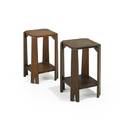 Arts  craftspair of oak tabourets ca1900unmarkedeach 18 x 10 12 sq