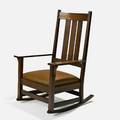 Gustav stickleytallback rocker  397oak and leatherunmarked43 x 27 x 30