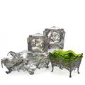 Art nouveau metal four items late 19thearly 20th c wmf pewter centerpiece bowl with glass liner footed pewter bowl with glass liner and two silvered metal hanging plaques largest 6 x 17 12