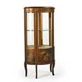 Vernis martin curio cabinet mirrored back with glass shelf 20th c 55 x 26 12 x 13 12