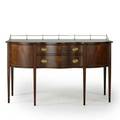 Henkel harris sideboard federal style brass gallery bellflower inlay 20th c 42 x 66 x 26