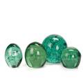 English green glass dump paperweights four midlate 19th c two with all floral interiors and two with interior bubbles tallest 5 58