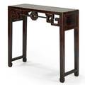 Chinese altar table teak with carved front 19th c 35 x 39 x 13 12