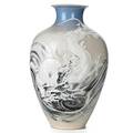 Japanese satsuma floor vase raised dragons with swirl decoration early 20th c 23 12