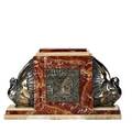 Art deco mantle clock marble with silvered metal bird decoration french time and strike movement early 20th c 12 34 x 21 14 x 5 38