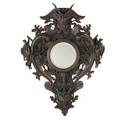 German black forest carved mirror walnut carved with deer and dog heads game and floral motifs with mirrored center 19th20th c 54 12 x 41 x 9