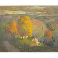 Norwood macgilvary american 18741949 oil on masonite of an autumn landscape framed signed 16 x 20