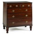 English regency chest mahogany two over three drawers on turned bun feet early 19th c 38 x 36 12 x 20