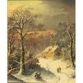 John j zang american b 1859 oil on canvas winter landscape framed signed 30 x 24 12