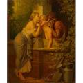 Henri pierre picou french 18241895 oil on canvas of cupid and a young couple 1882 framed signed and dated 24 x 20