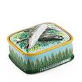 English majolica sardine box rectangular form 19th c stamped jones 3 34 x 5 34 x 4 34